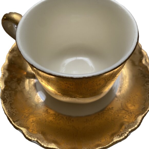 22KT Gold Teacup/Espresso and Saucer, Radisson W.S. George Quality Fine China - Picture 2 of 7